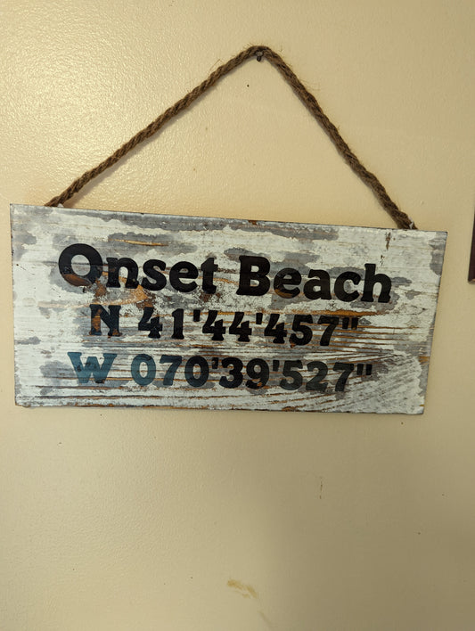 Rustic Lat/Long address sign